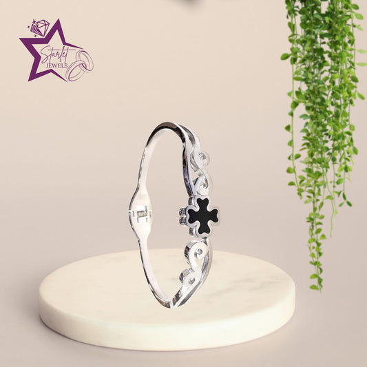 Silver Designer Roman Cross Hand Cuff Bracelet