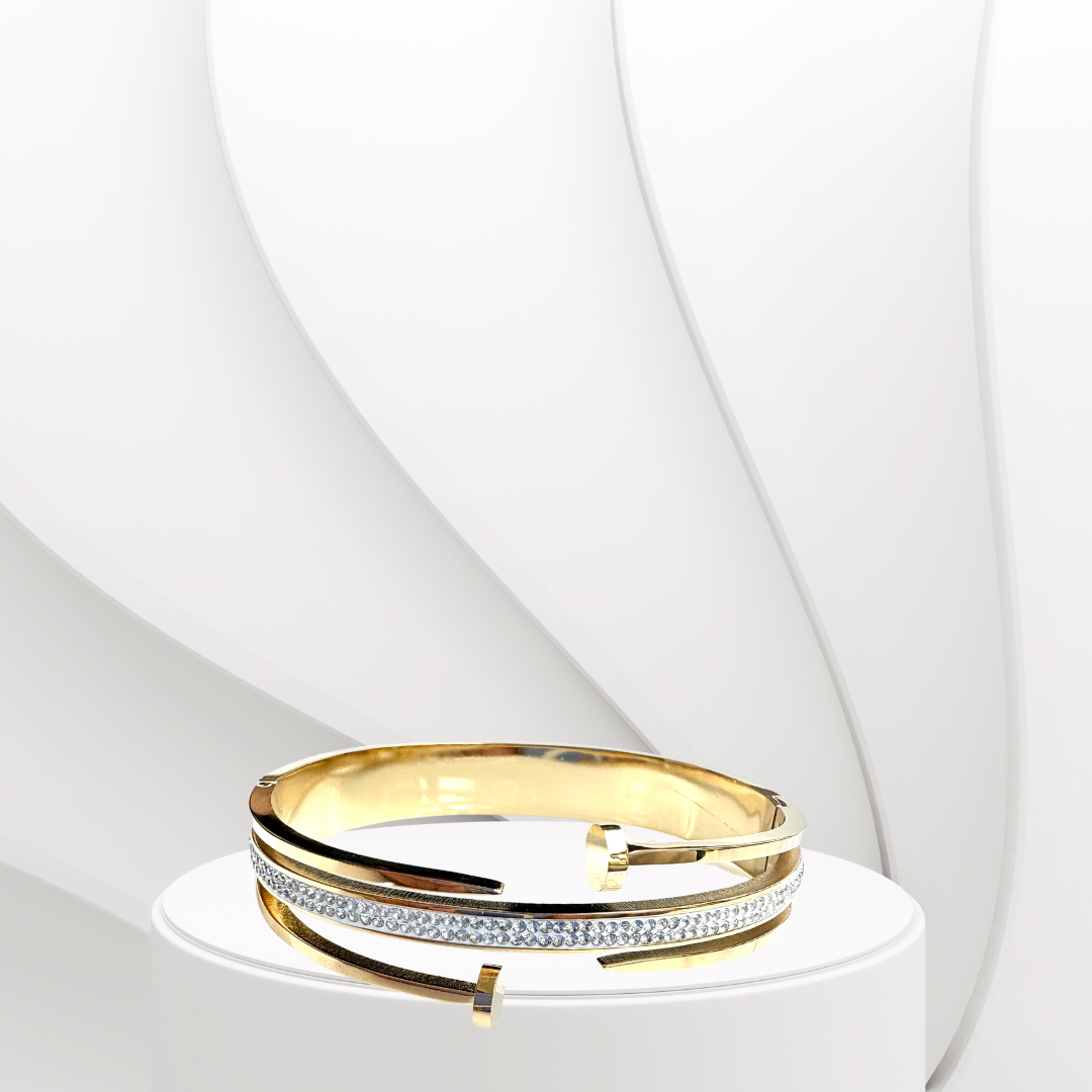 Cartier-Inspired Double Nail Handcuff Bracelet