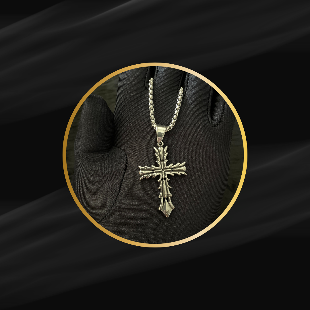 CD Style Cross Pendant with Chain – Trendy & Stylish