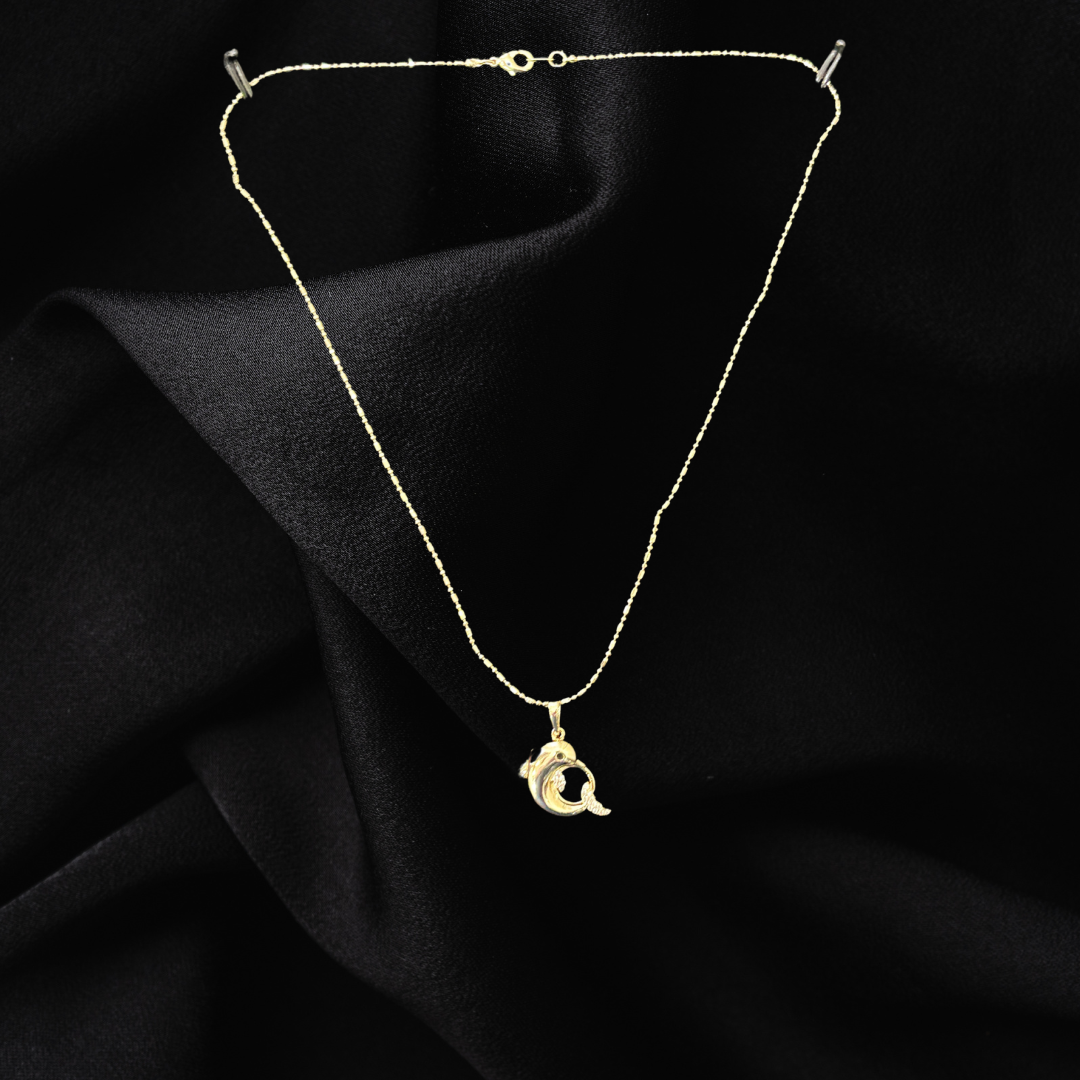Chain & Sparkle Dolphin Pendant