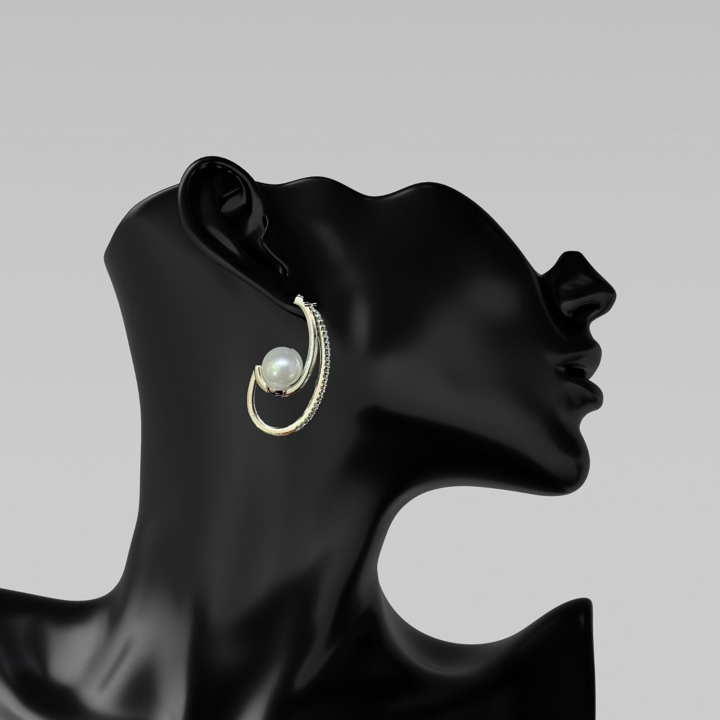 Elegant Pearl Hoop Earrings | Gold-Plated Party Wear Earrings for Women & Girls