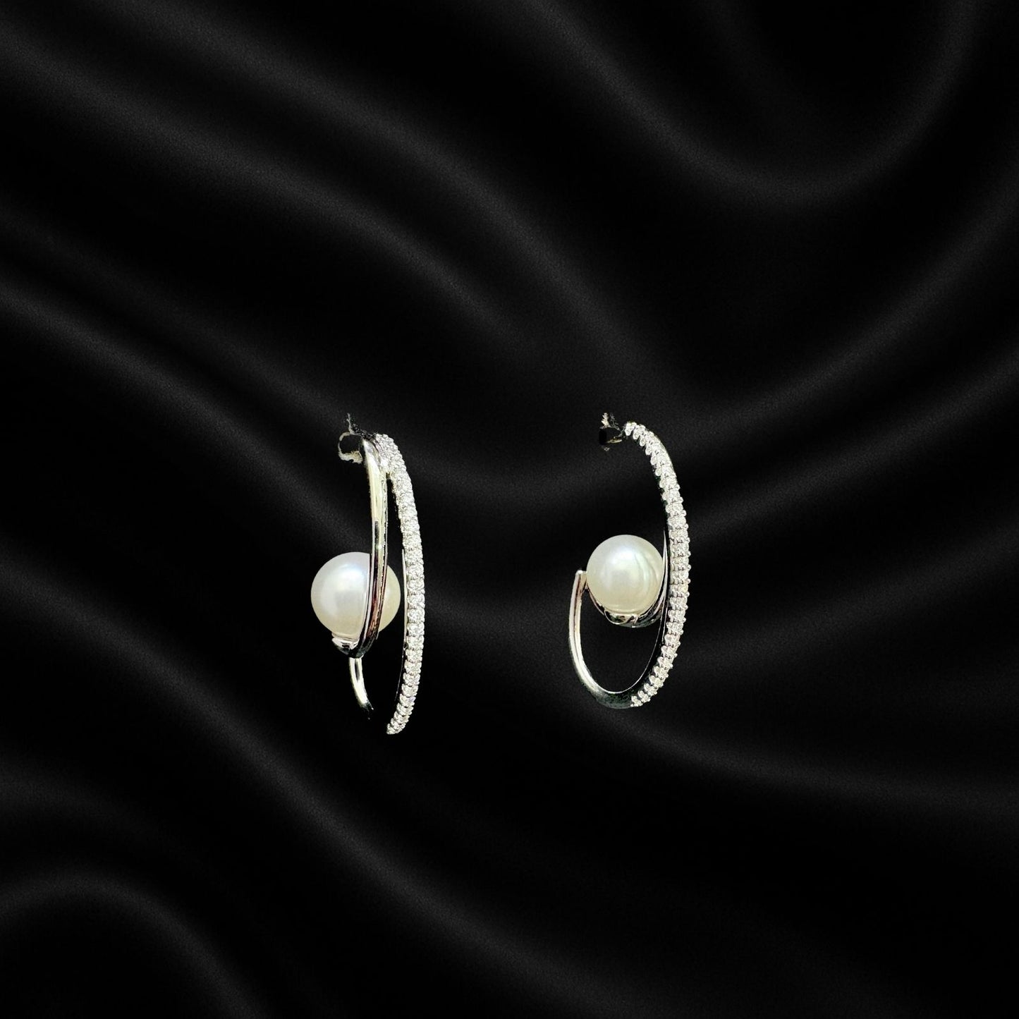 Elegant Pearl Hoop Earrings | Gold-Plated Party Wear Earrings for Women & Girls