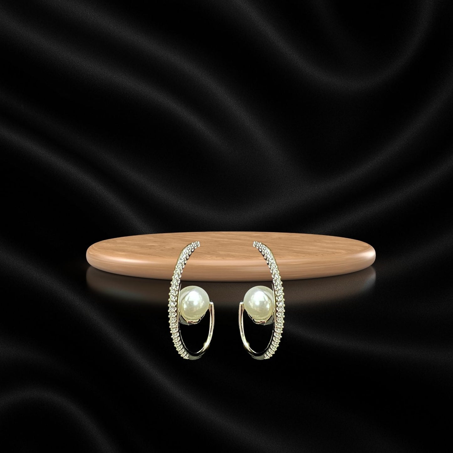 Elegant Pearl Hoop Earrings | Gold-Plated Party Wear Earrings for Women & Girls