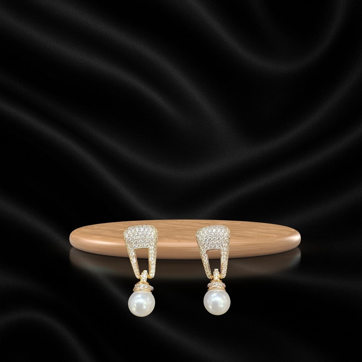 Elegant Pearl Drop Earrings for Women | Gold-Plated Statement Party Jewelry with Crystals