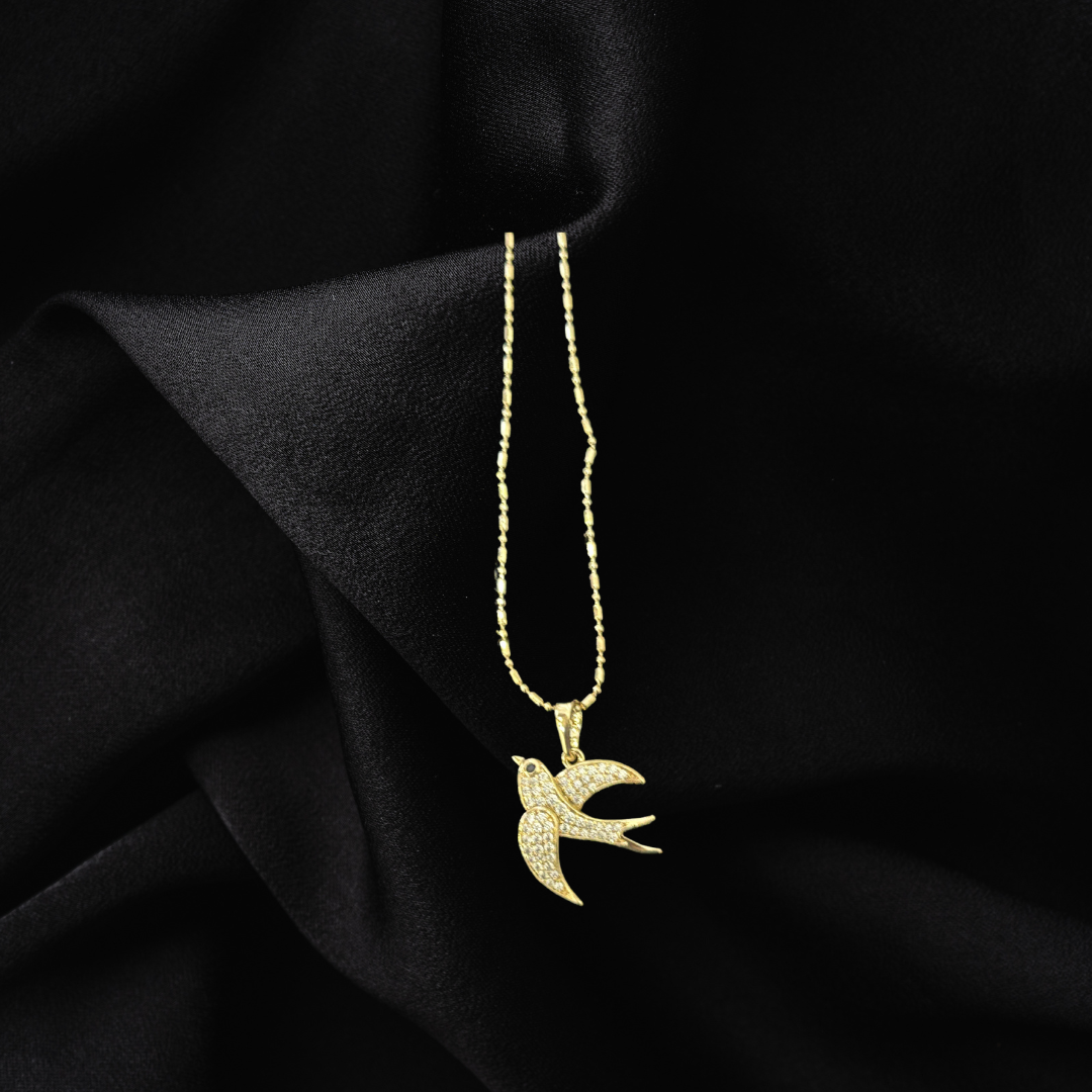 Chain & Sparkle Bird Pendant