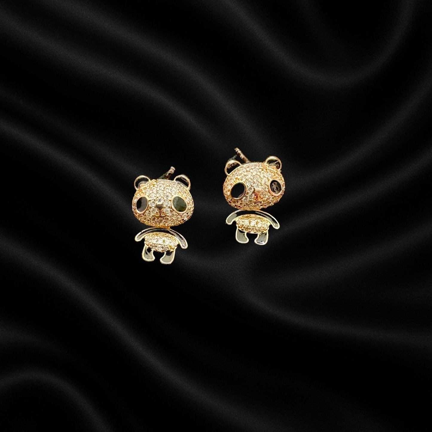 Cute Panda Stud Earrings | Gold-Plated Animal Design Earrings for Girls & Women