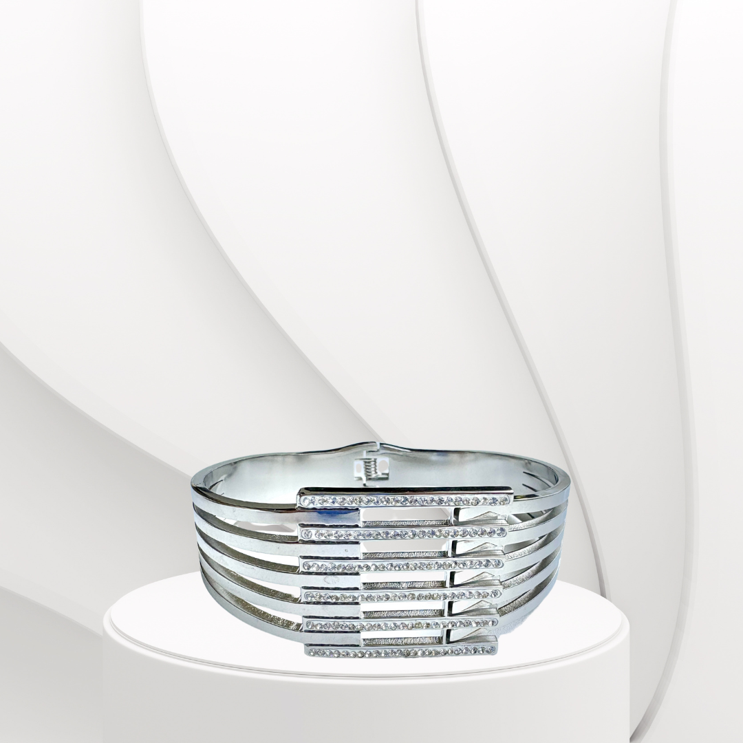 Heavy & Bold AD Studded Handcuff Bracelet