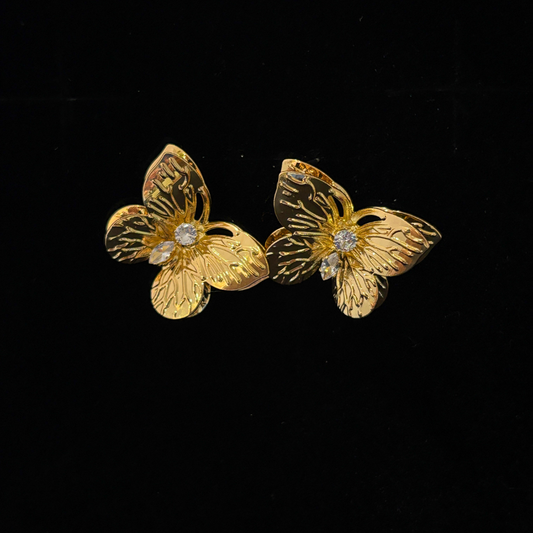 Golden 3D Butterfly Elegance