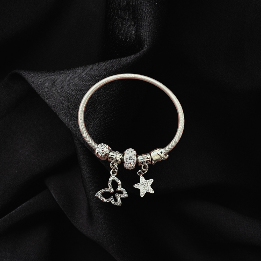 Star & Butterfly Charm Stretchable Bracelet for Girls & Women