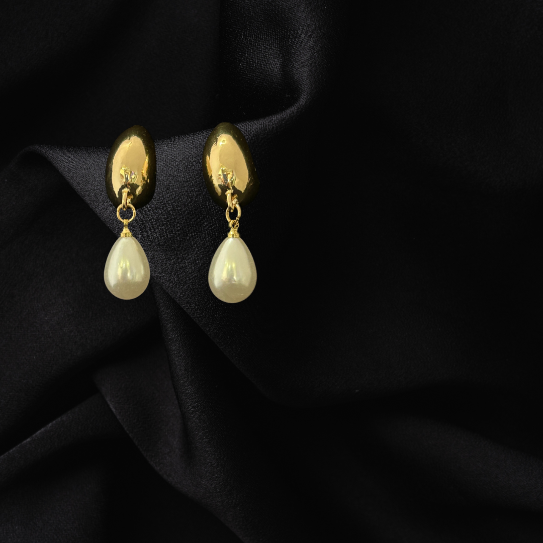 Cashew Pearl Drop Earrings