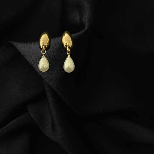 Cashew Pearl Drop Earrings