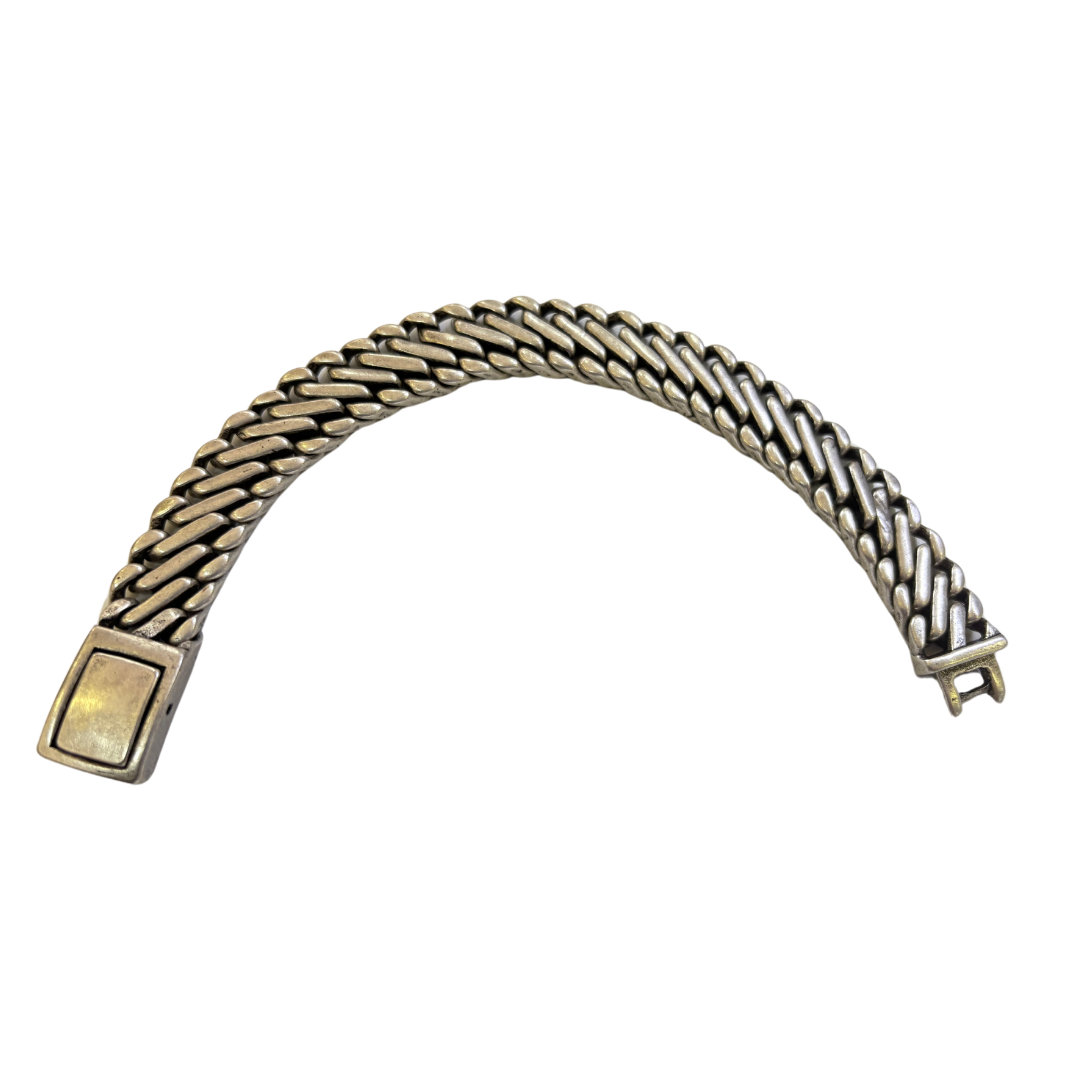 Vintage Cuban Chain Antique Silver Finish Titanium Steel Bracelet