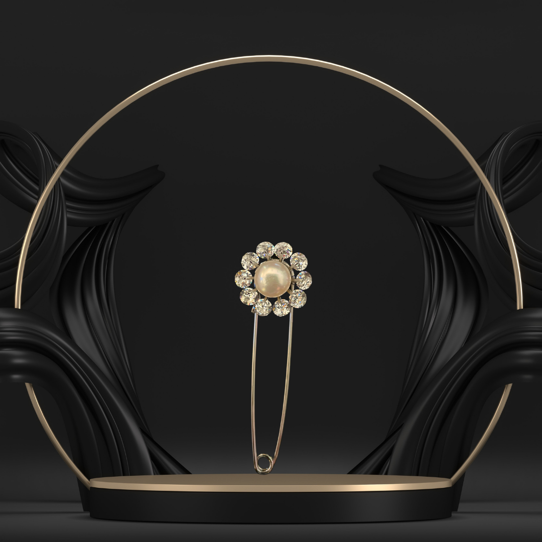 Pearl Flower Brooch Pin for Women
