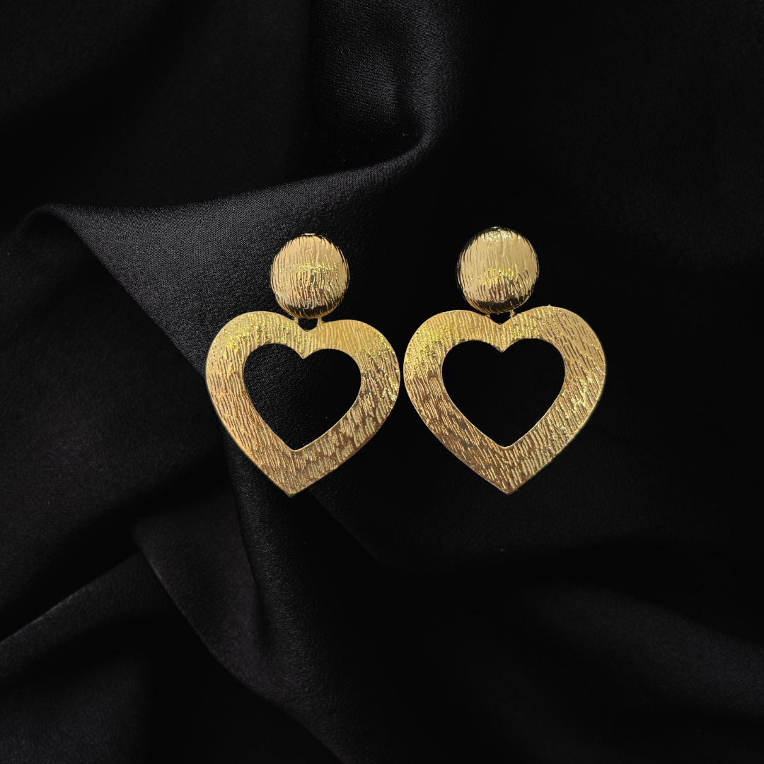 Bold Heart Drop Earrings