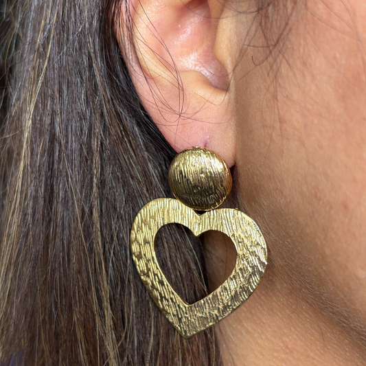 Bold Heart Drop Earrings