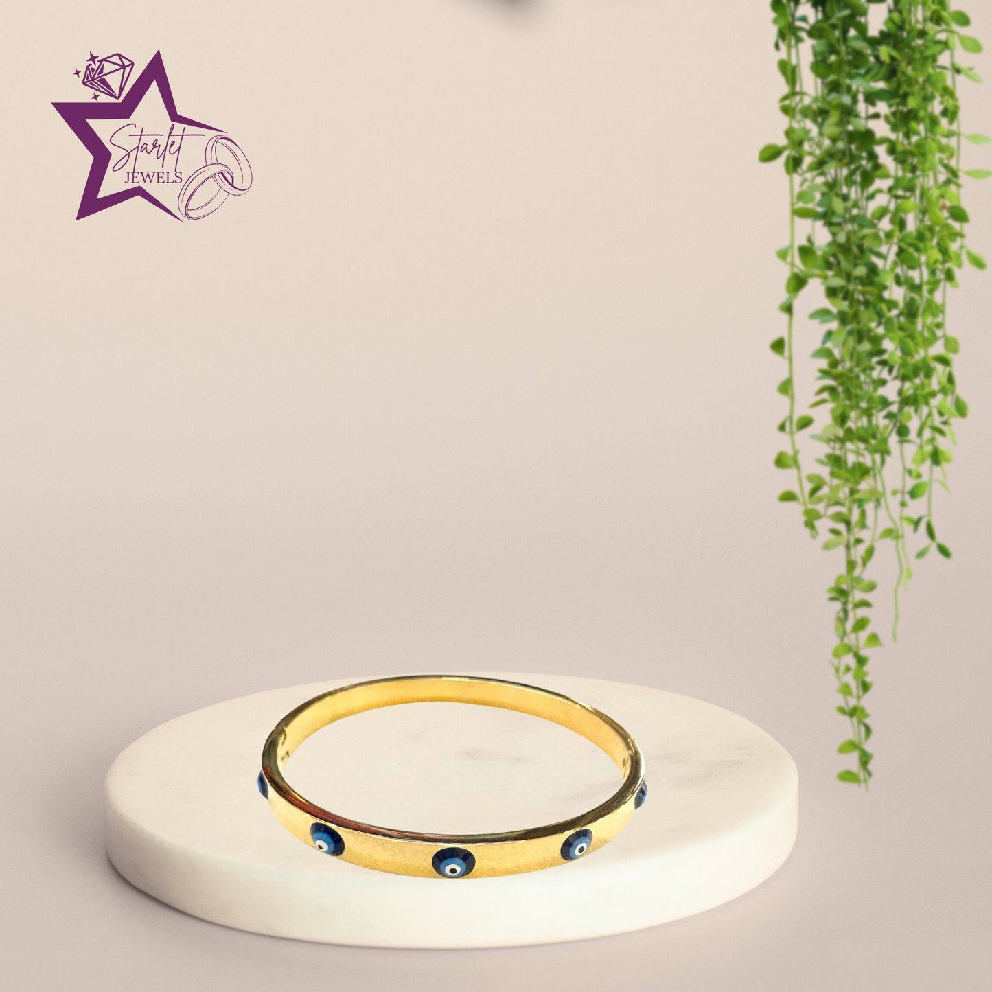 Golden Evil Eye Cuff Bracelet