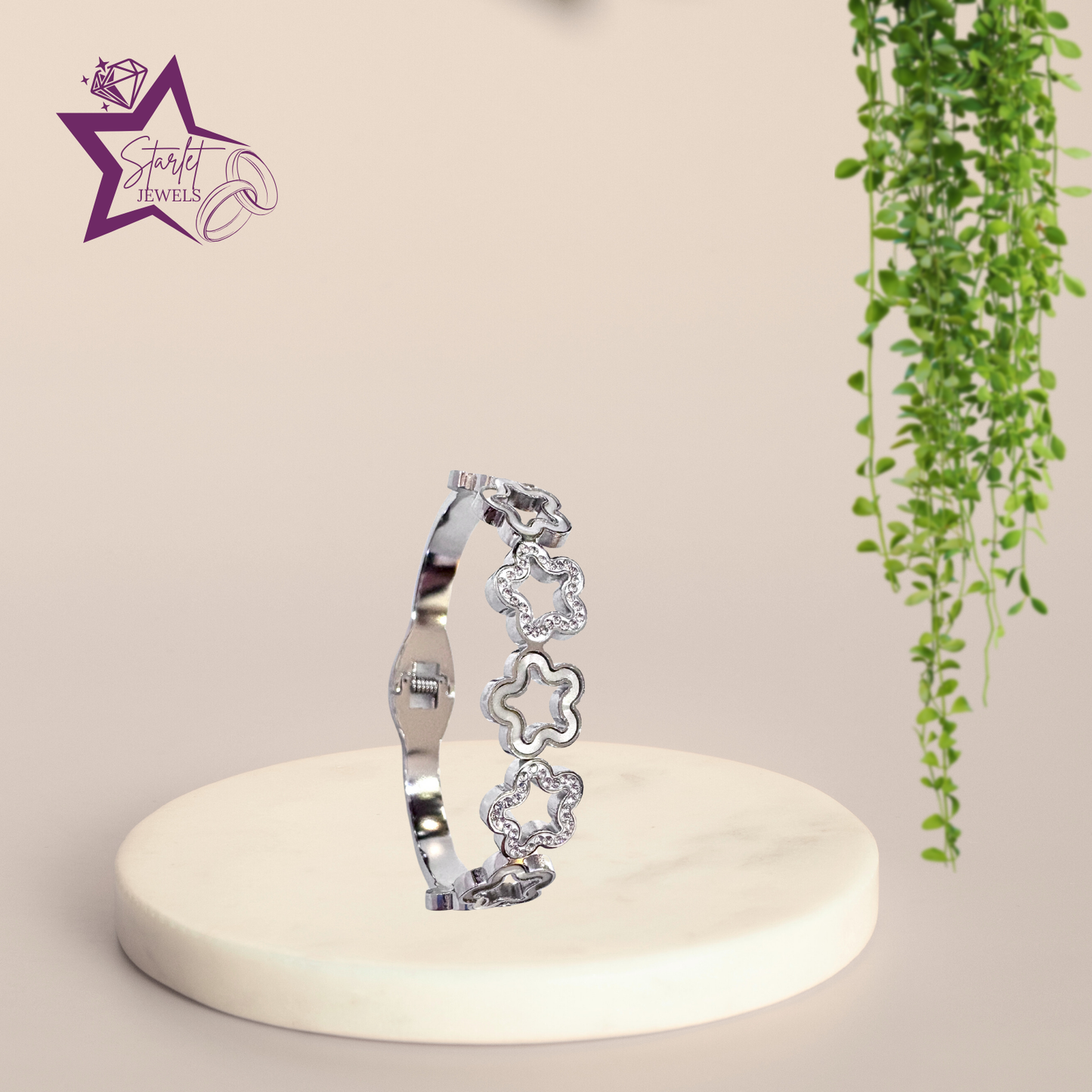 Clover AD Studded Cuff Bracelet