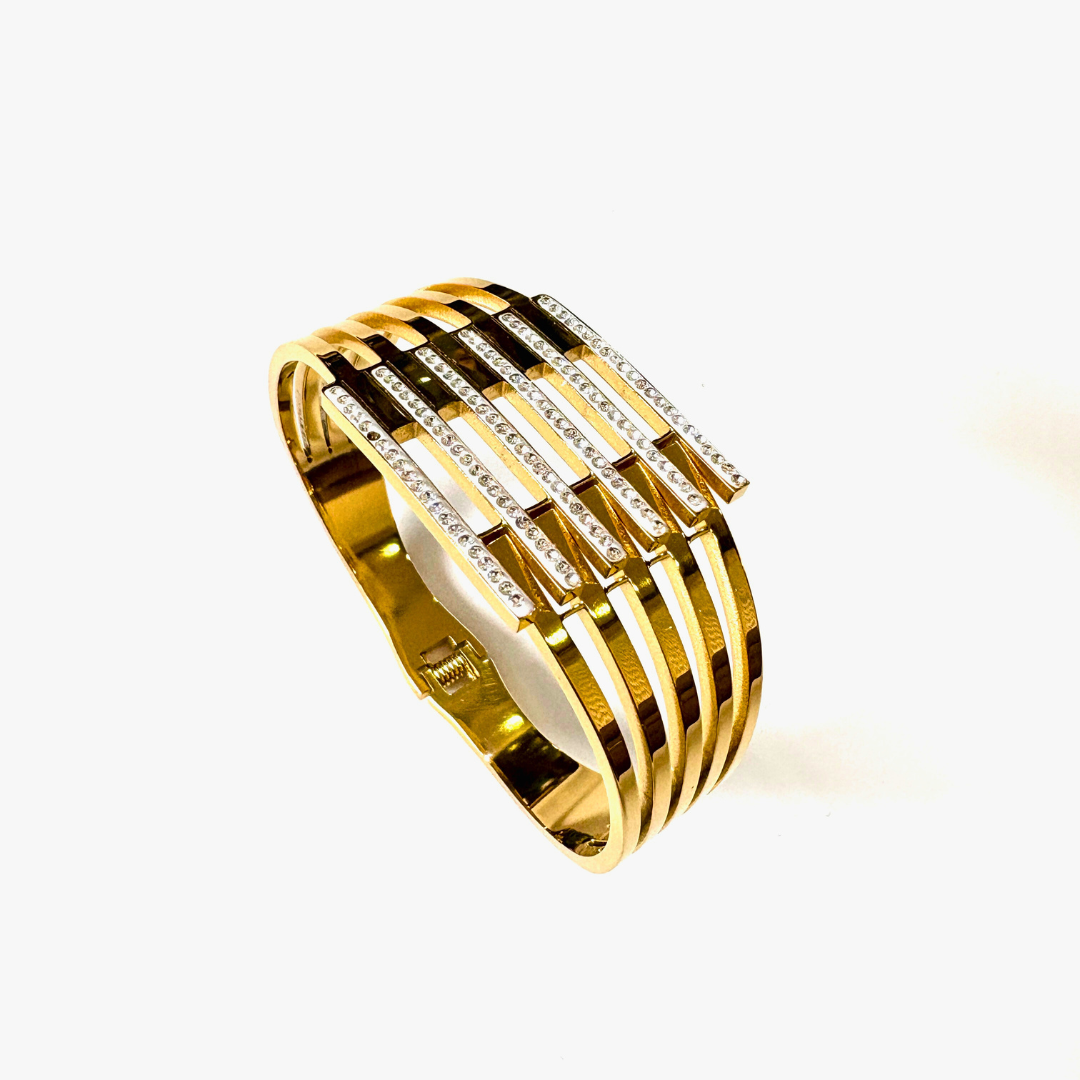 Heavy & Bold AD Studded Handcuff Bracelet