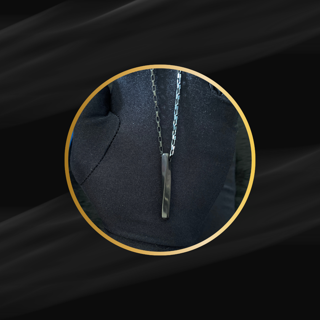 Twisted Long Bar Pendant with Chain – Modern & Minimalist