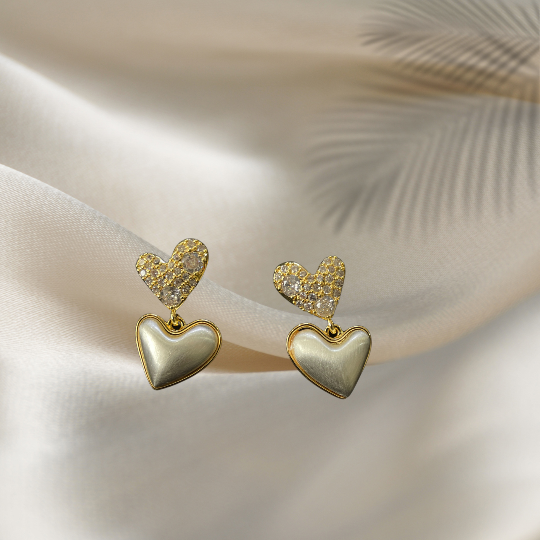 Double Heart Dangling Earrings for Women