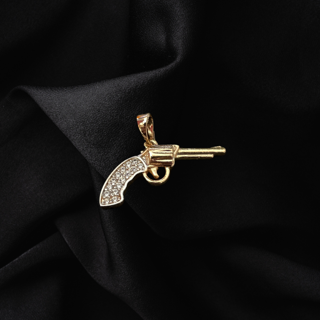 Small Gun Pendant with Chain