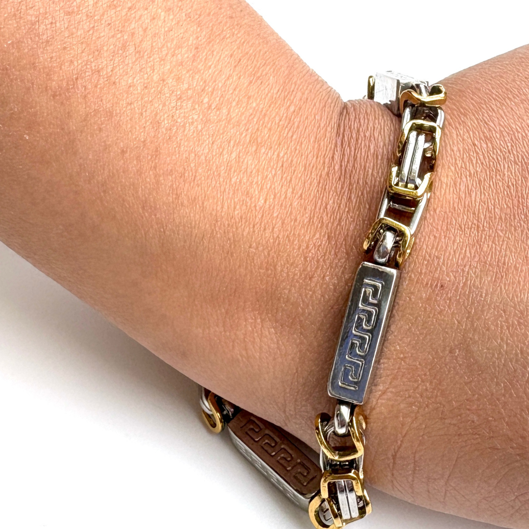 Men's Unique Chain Bracelet with Brick Bar