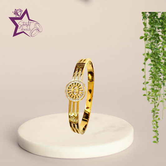 Golden Evil Eye & Hamsa hand Cuff Bracelet