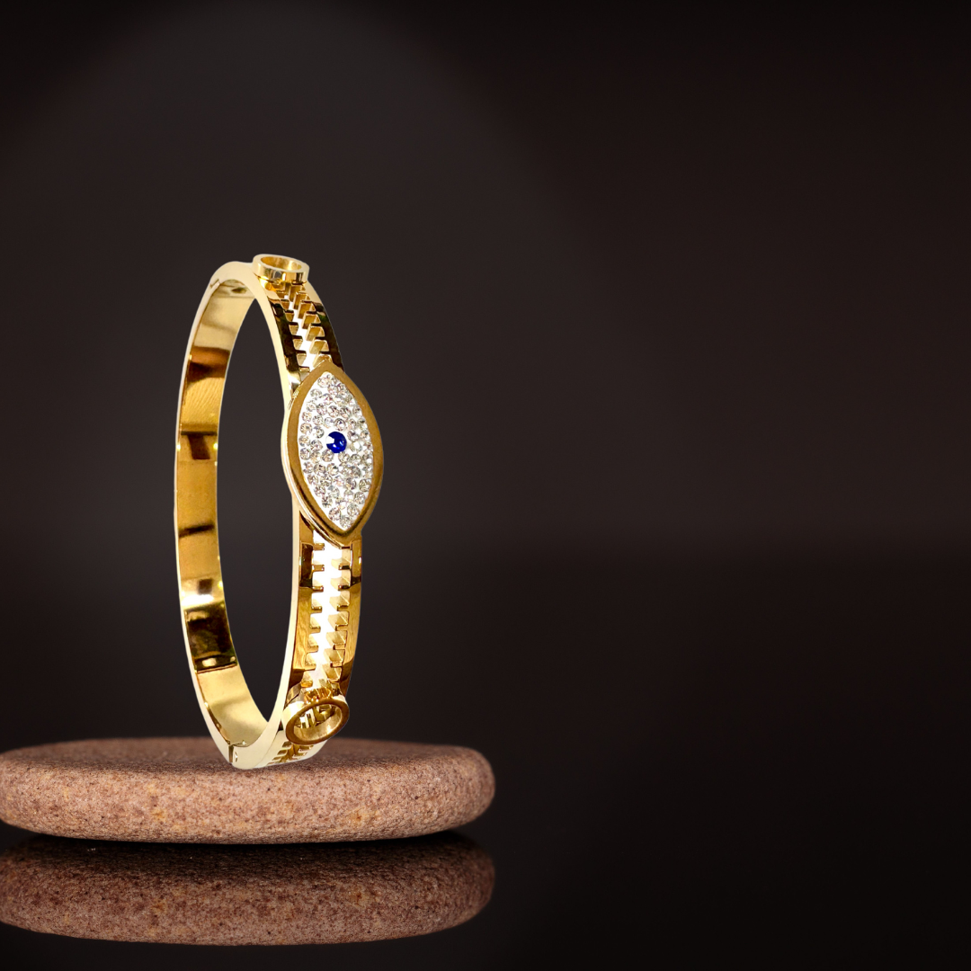 Evil Eye Design Handcuff Bracelet