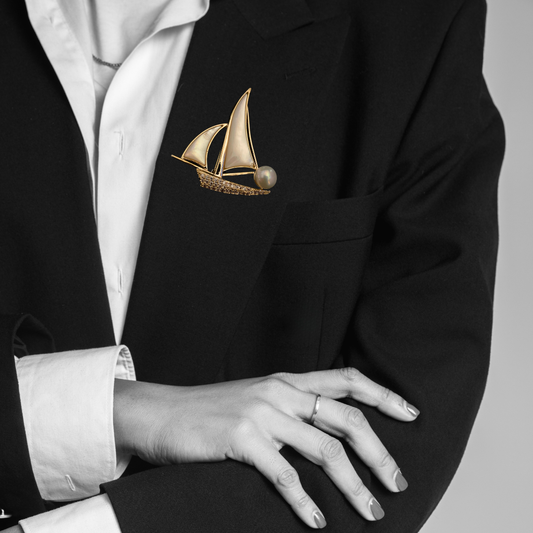 Sailing Ship Brooch for Women