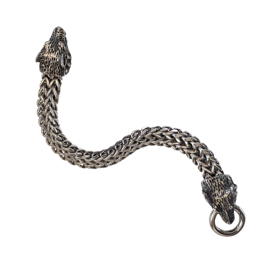 Wolf Head Viking Bracelet for Men & Boy | Norse Jewelry