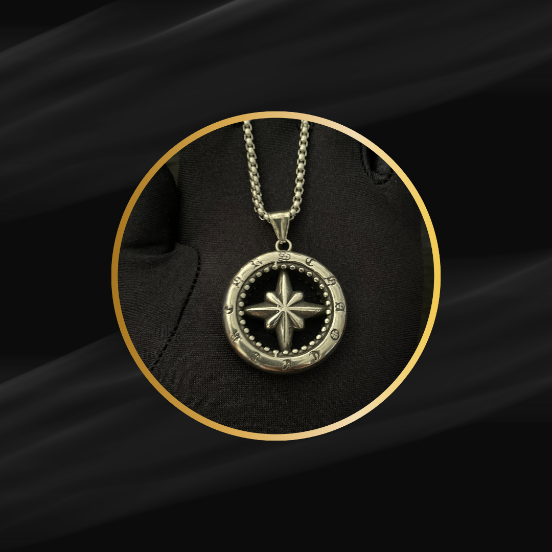 Medieval Circle Pendant with Comet Star – Cosmic Warrior Necklace