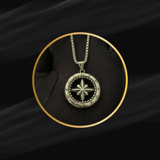 Medieval Circle Pendant with Comet Star – Cosmic Warrior Necklace