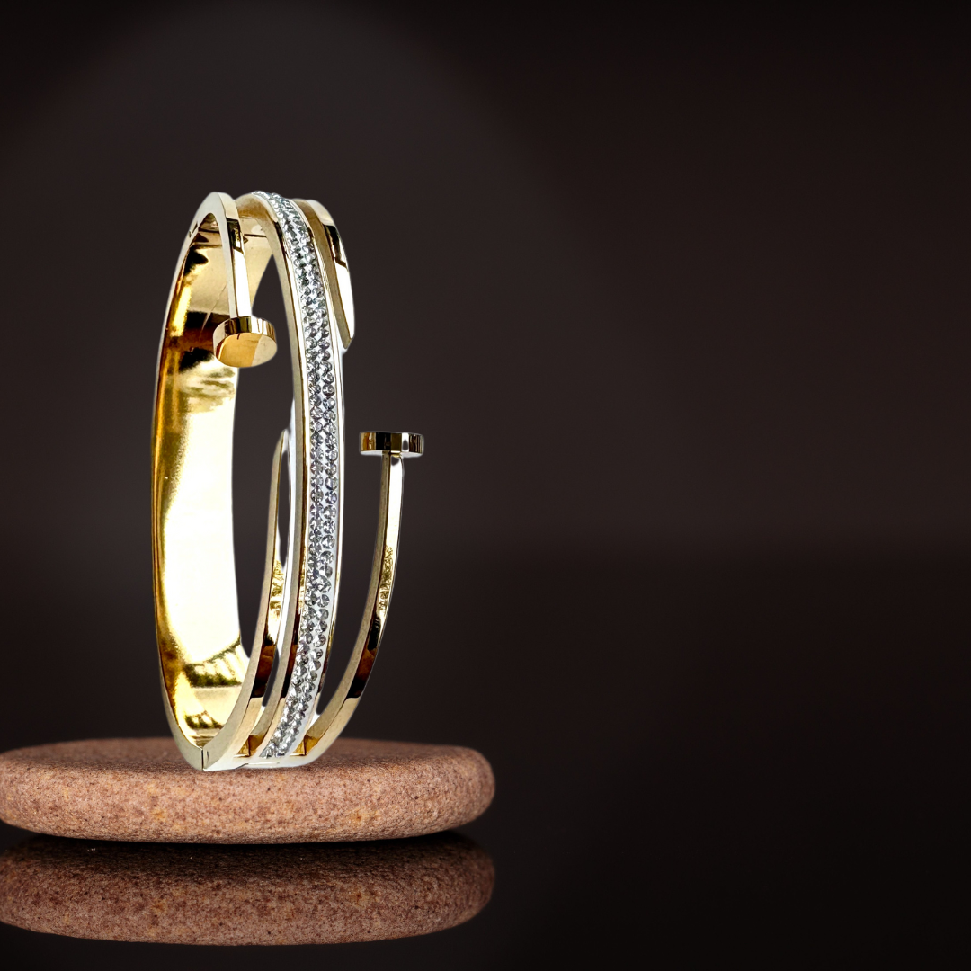 Cartier-Inspired Double Nail Handcuff Bracelet