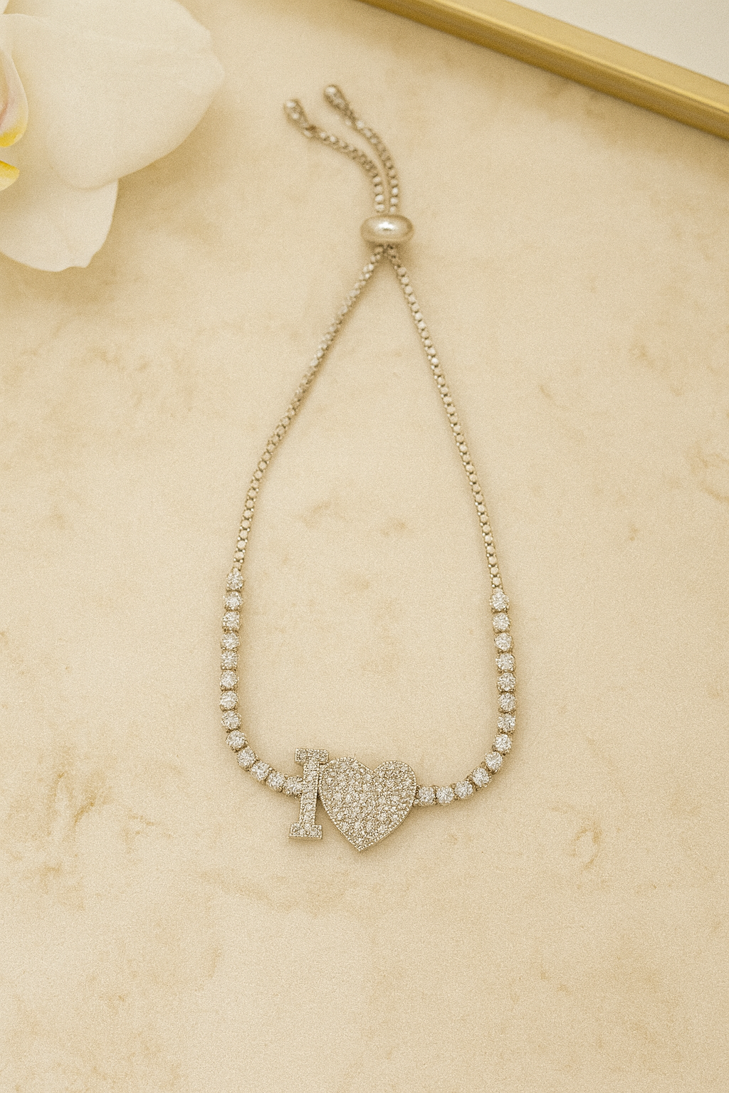 I Love You Heart Charm Romantic Adjustable Bracelet