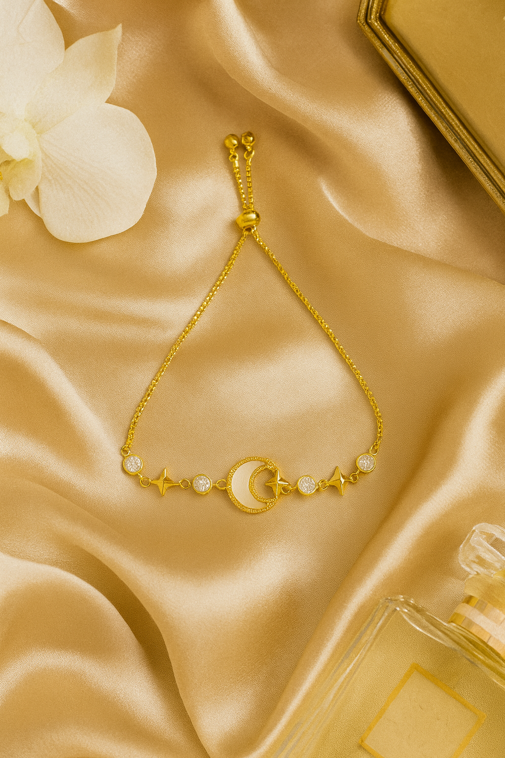 Celestial Moon & Star Adjustable Bracelet