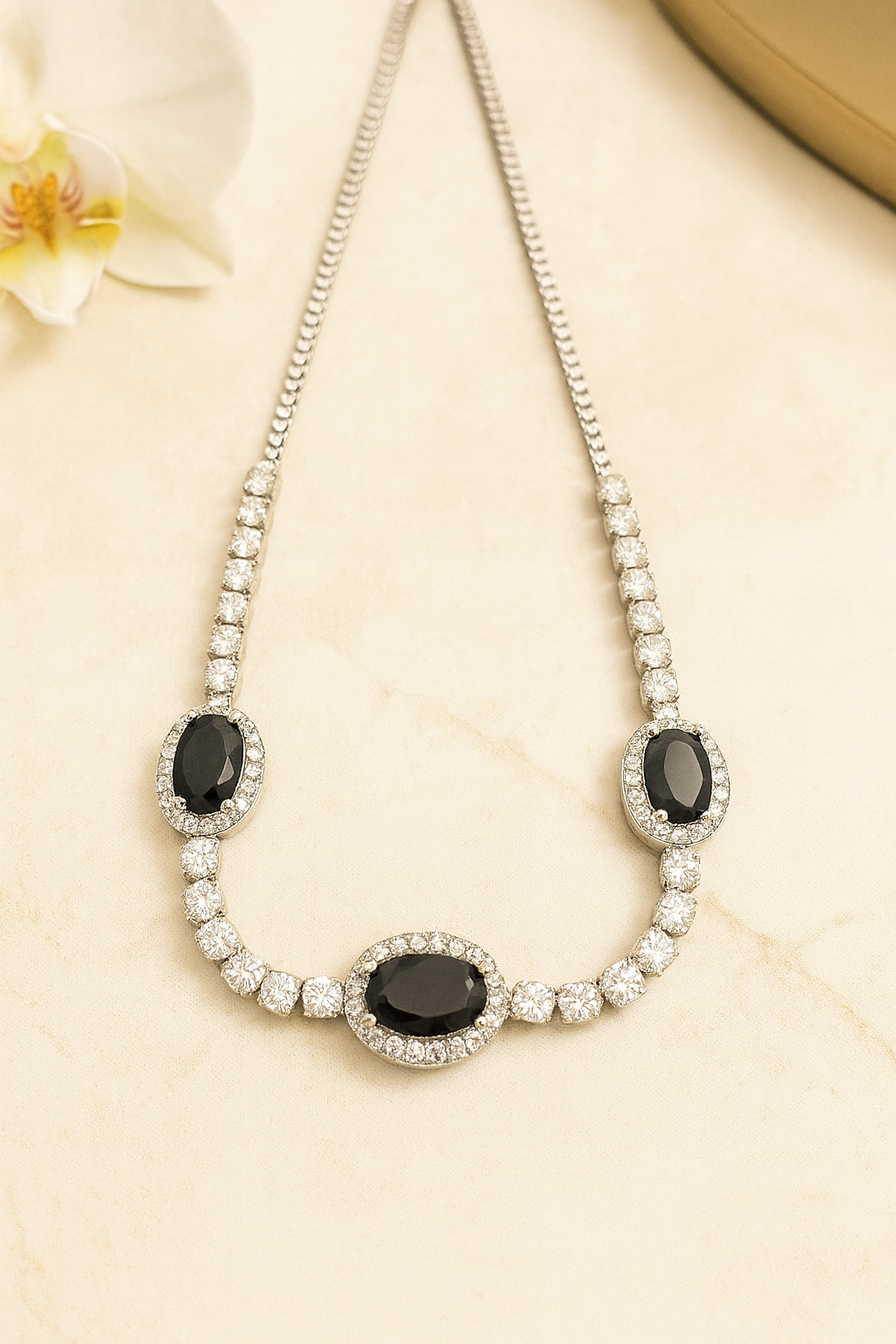 Elegant Oval Gemstone Bracelet Sparkling Crystals Adjustable Bracelet