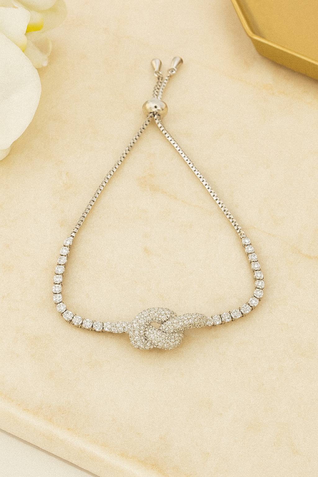 Elegant Knot Adjustable Bracelet With Dazzling Stones