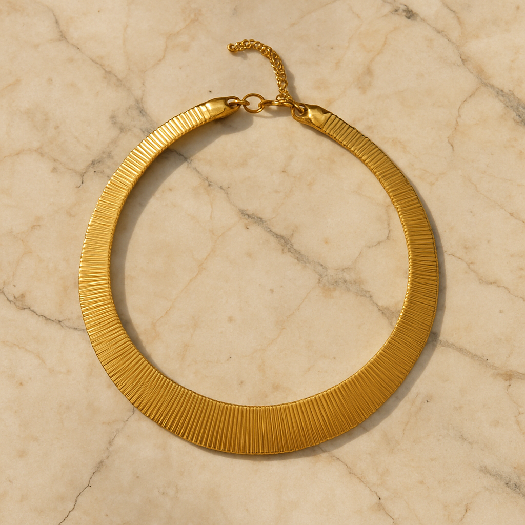Bold Gold Plated Collar Necklace for Women | Statement Choker Jewelry for Parties & Occasions