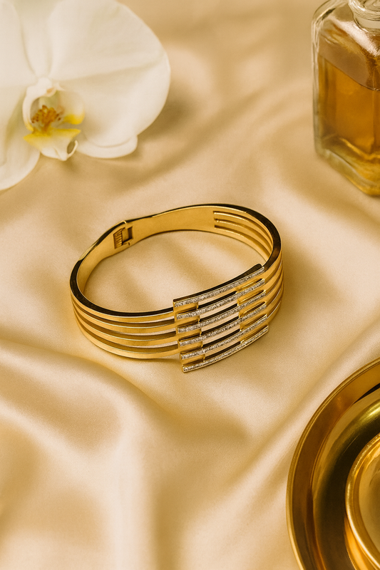 Heavy & Bold AD Studded Handcuff Bracelet