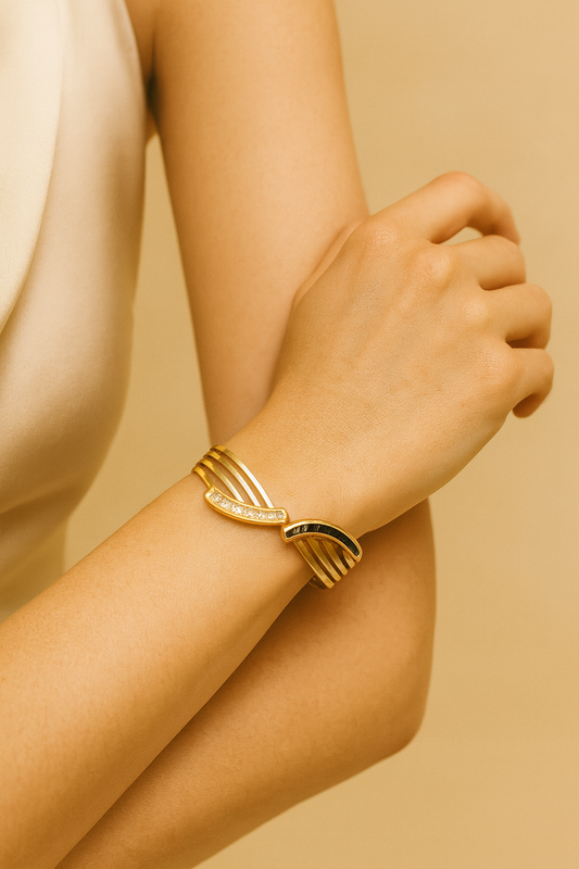 Infinity Heavy AD-Studded Handcuff Bracelet