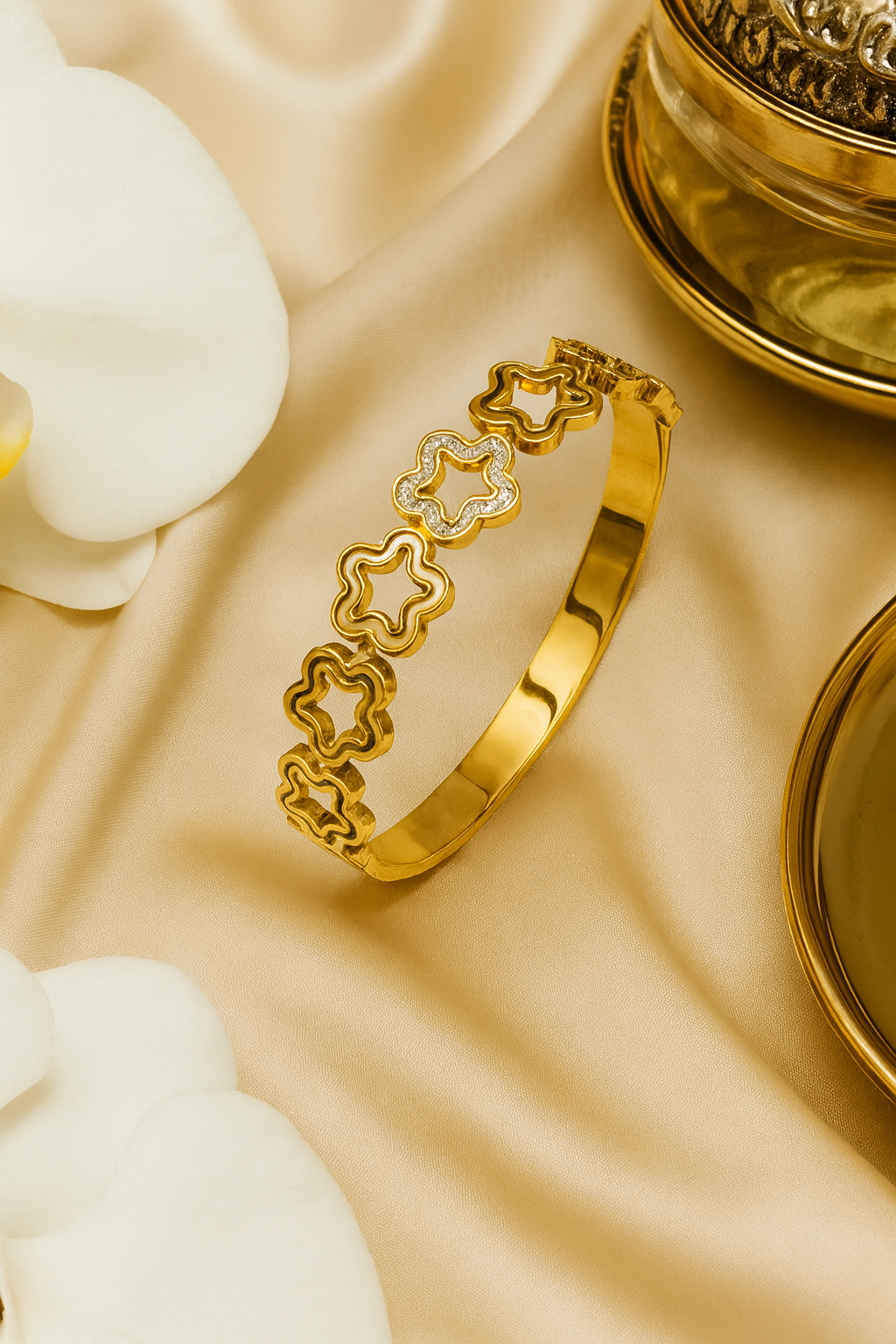 Clover AD Studded Cuff Bracelet