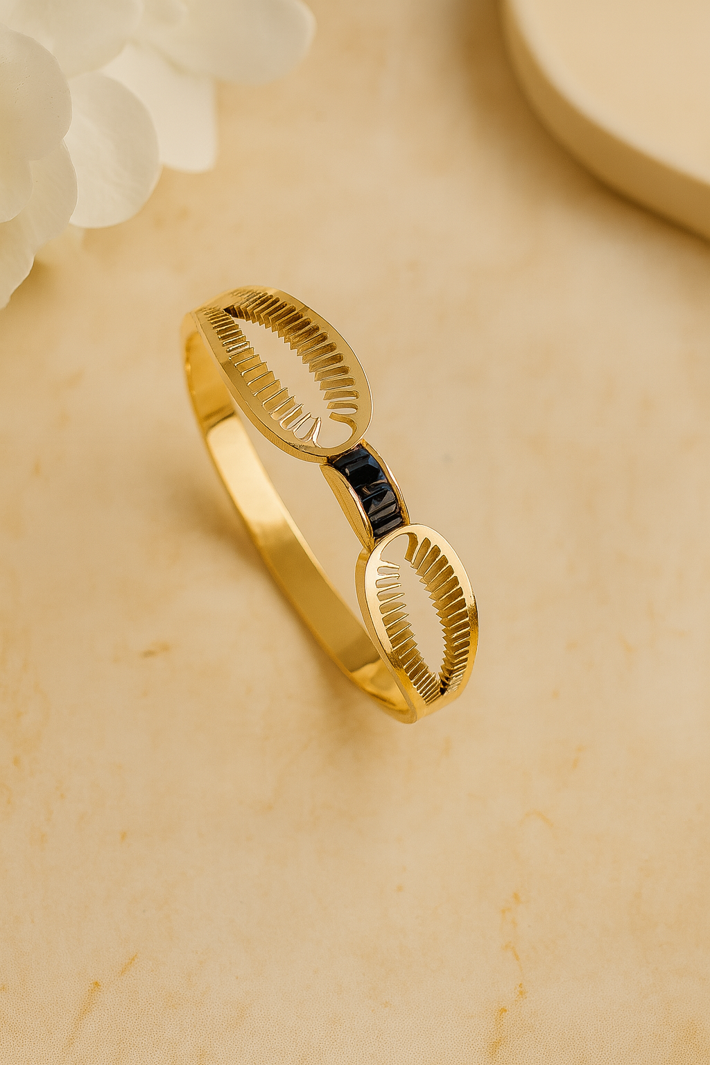 Unique Elegant Heavy AD-Studded Handcuff Bracelet