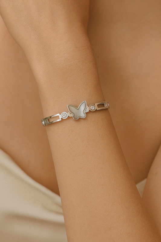 Silver Butterfly Cuff Bracelet