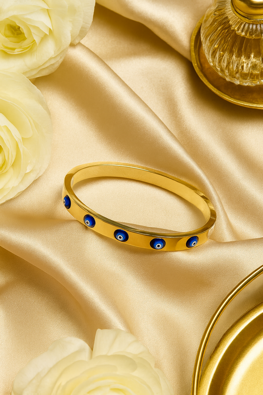Golden Evil Eye Cuff Bracelet