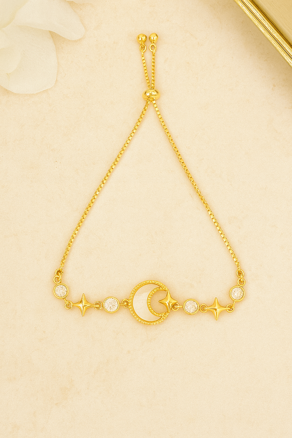 Celestial Moon & Star Adjustable Bracelet