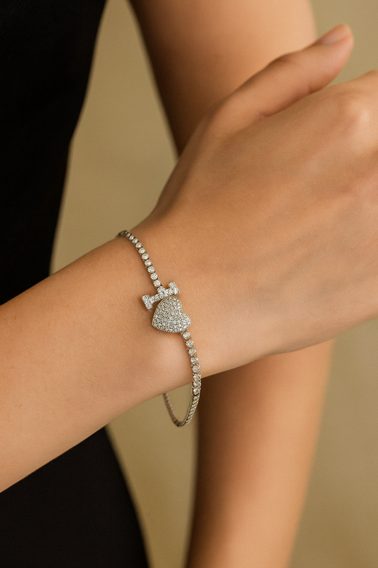 I Love You Heart Charm Romantic Adjustable Bracelet