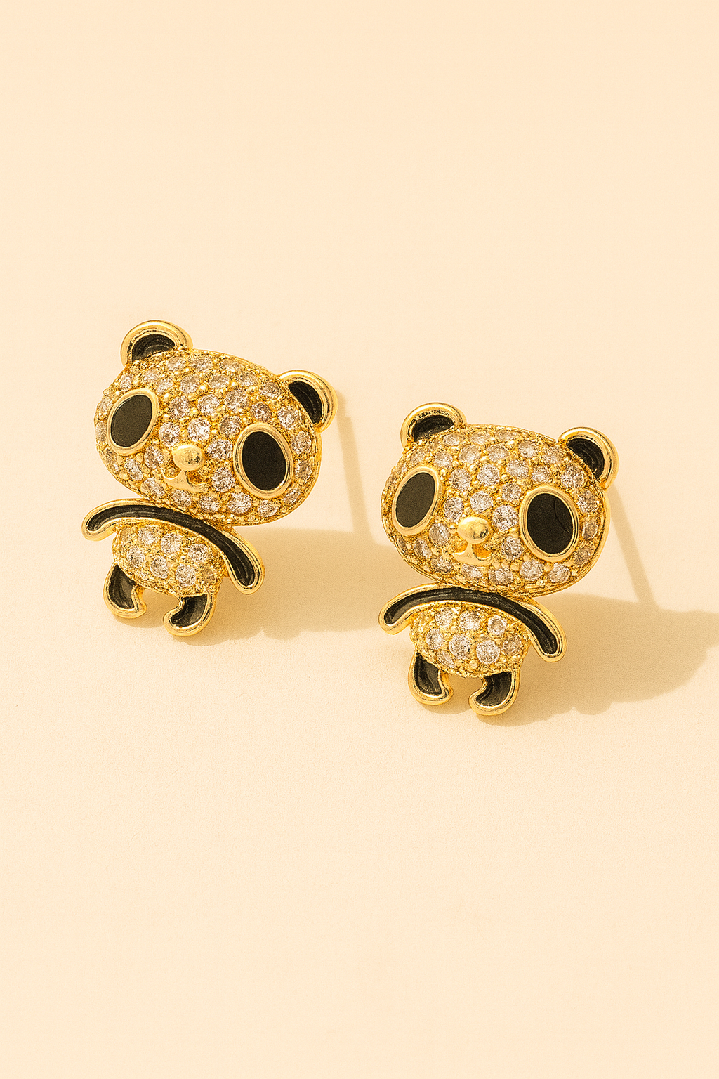 Cute Panda Stud Earrings | Gold-Plated Animal Design Earrings for Girls & Women