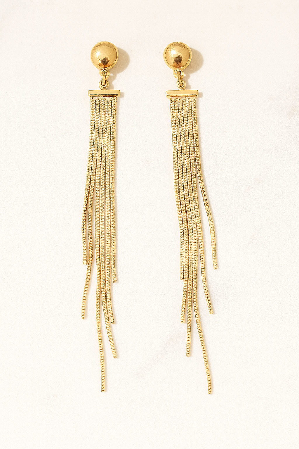 Gold Long Tassel Earrings for Women