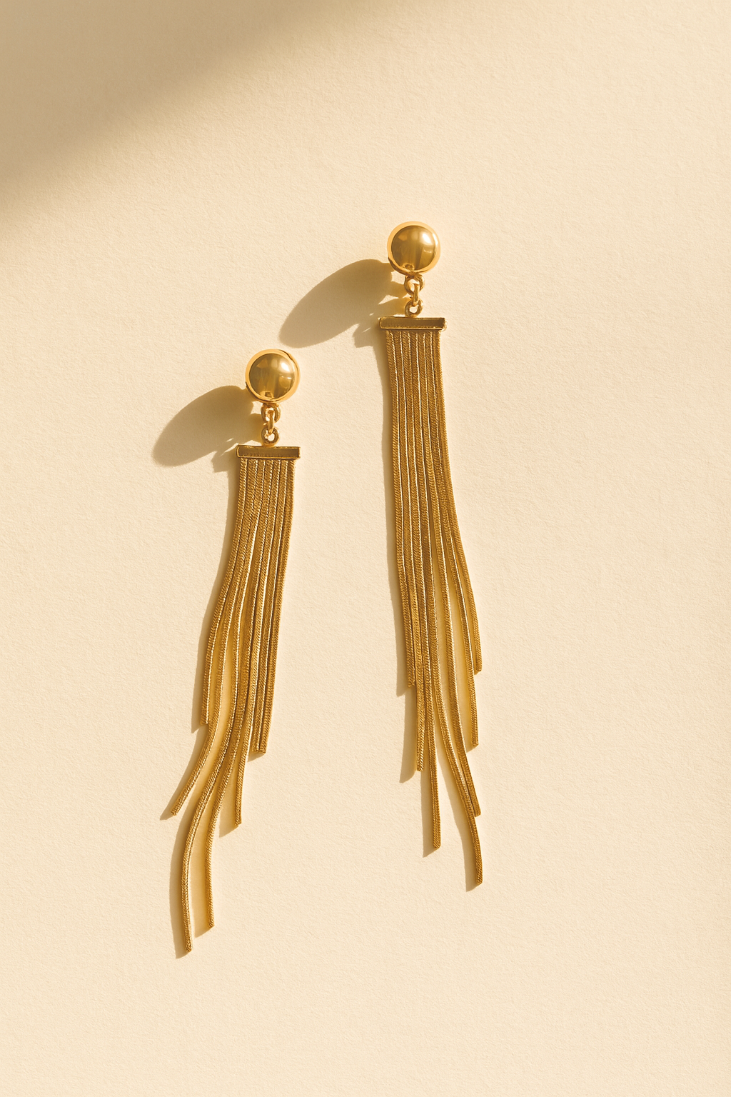 Gold Long Tassel Earrings for Women