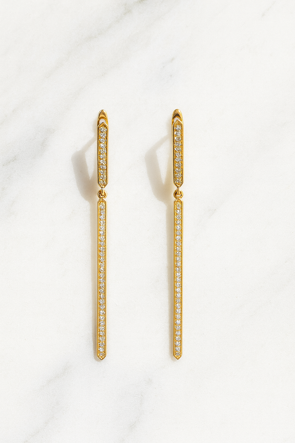 Long Gold Drop Earrings for Women